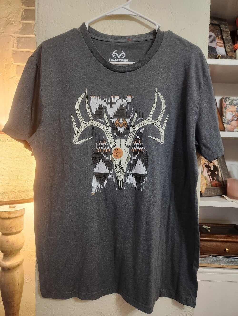 Realtree Short Sleeve Gray Antler T- Shirt Size Large